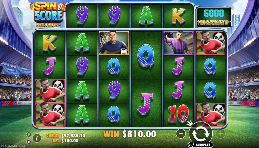 Spin Score Megaways Pragmatic Play slot football Big Wild gameplay