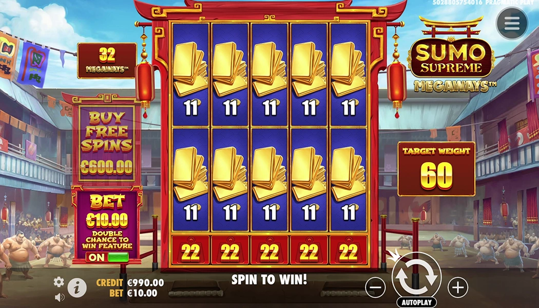 Sumo Supreme Megaways Free Spins persistent Target Weight descending