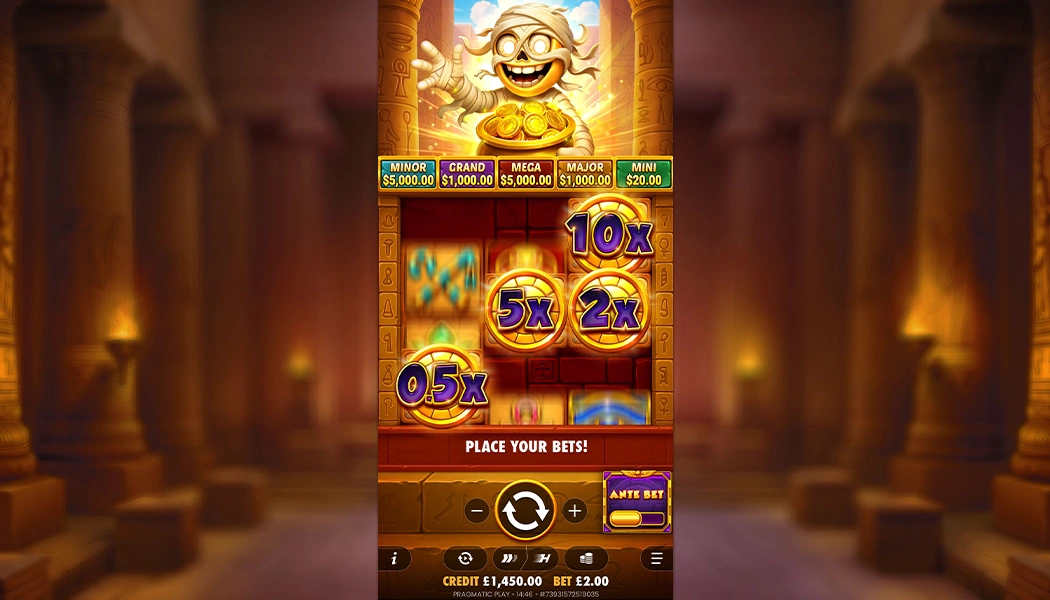 Tut's Treasure Tower Lucky Respin Tower expanding grid bonus