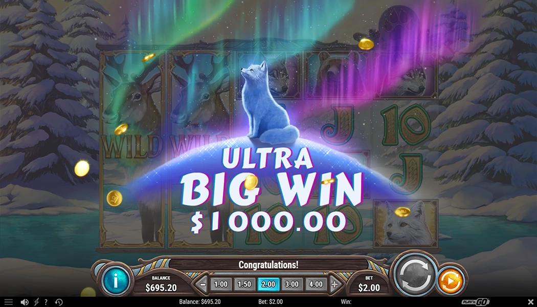 Wild North Radiant Skies GO Collect free spins bonus round win