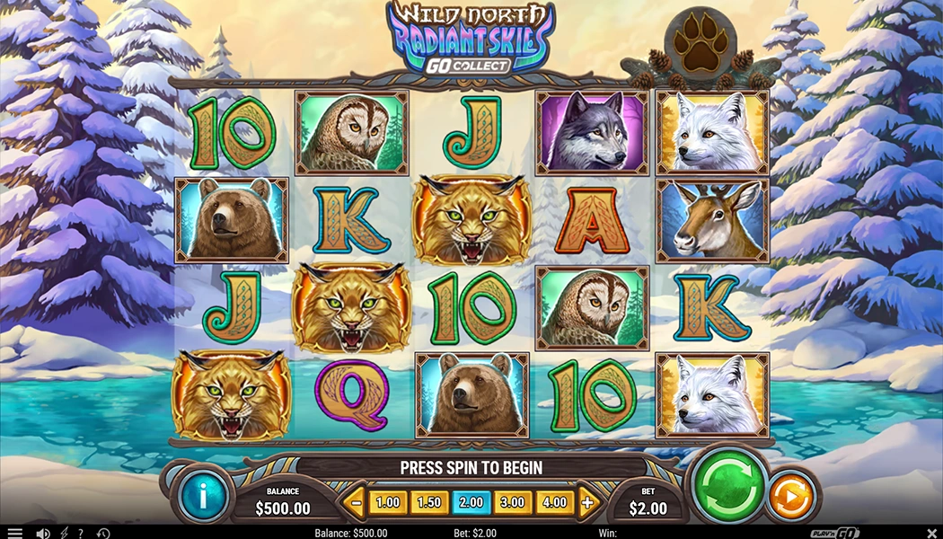 Wild North Radiant Skies GO Collect Play'n GO slot gameplay