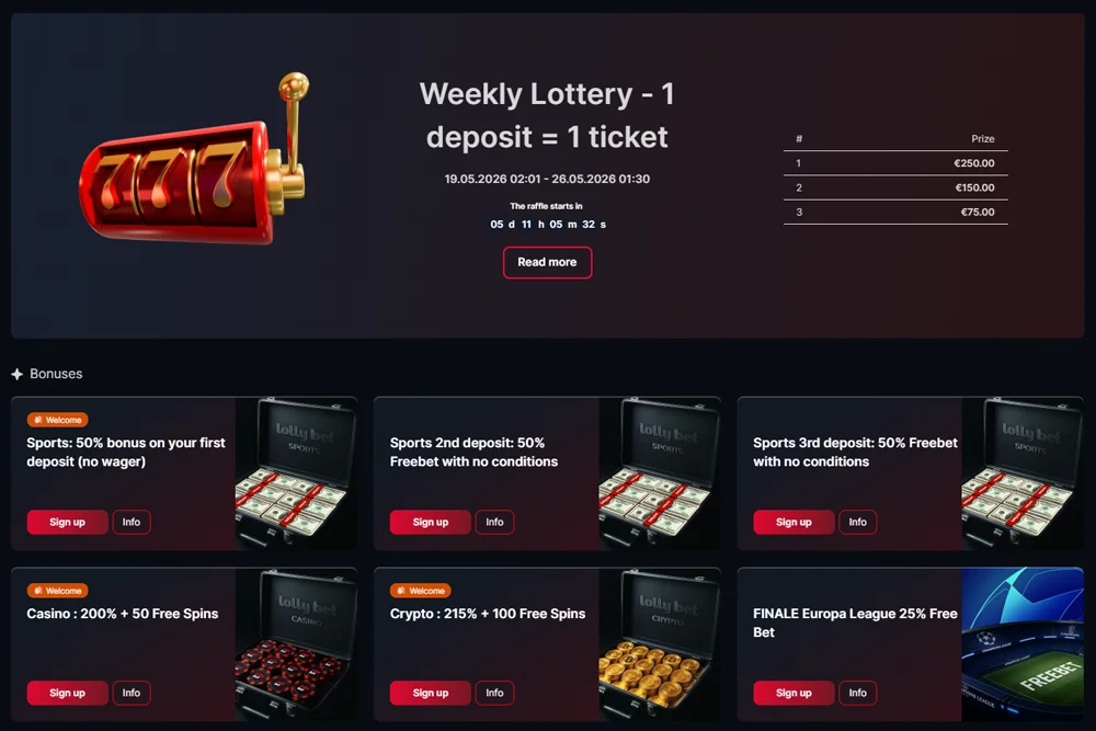 LollyBet Casino Live Games & Sportsbook for Canadian Players