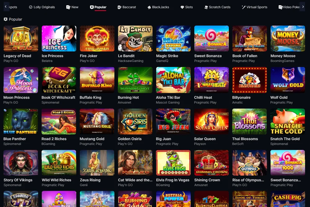 LollyBet Casino Game Library: Slots, Live Casino & Sportsbook for Canadian Players