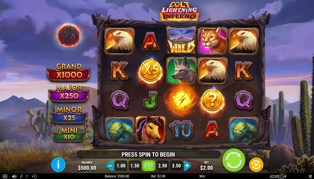 Colt Lightning Inferno Play'n GO slot 5x4 Wild West 1024 ways gameplay