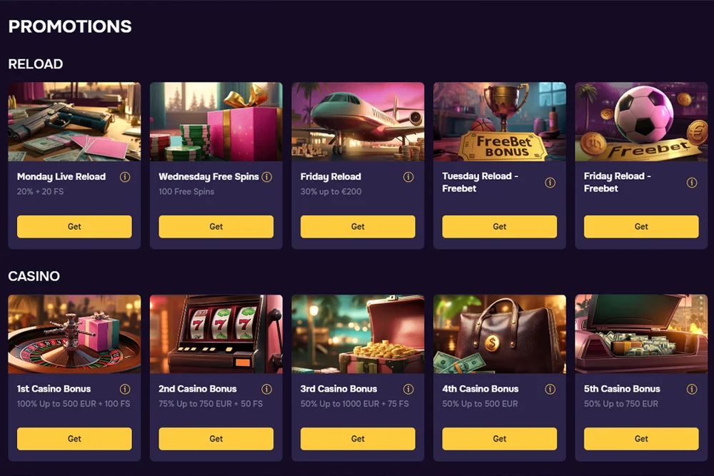 Promotions and Bonus GTbet Casino