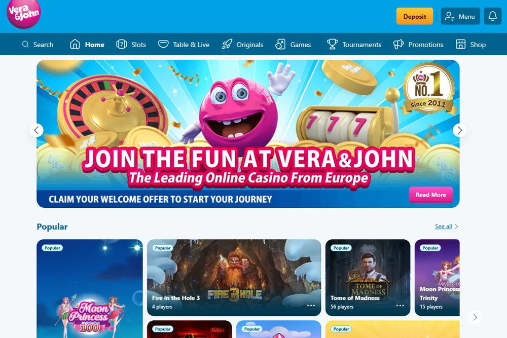 Vera & John Casino Canada: Online Casino Games, Slots & Bonus