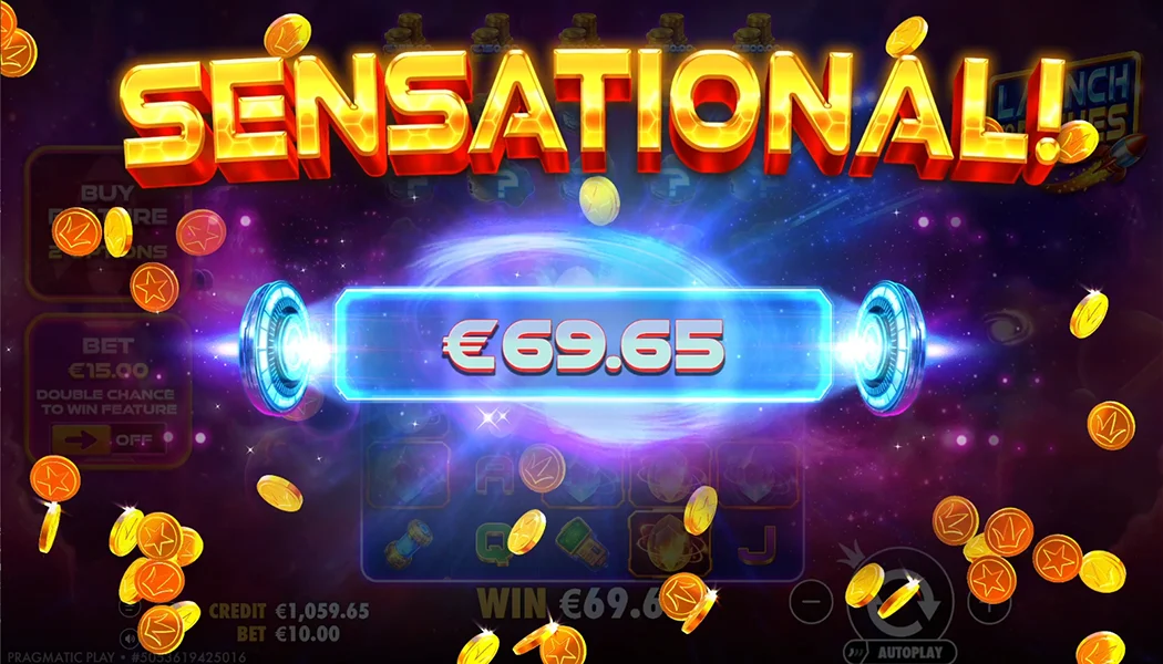 Launch to Riches big win asteroid field cleared 10x multiplier