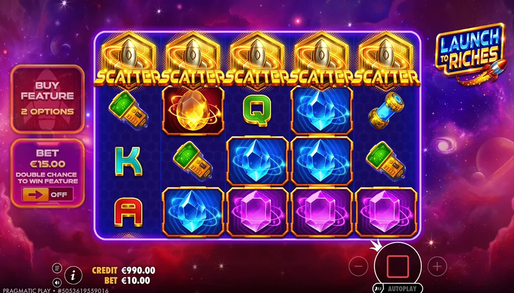 Launch to Riches Pragmatic Play slot 5x4 space rocket asteroid 1024 ways
