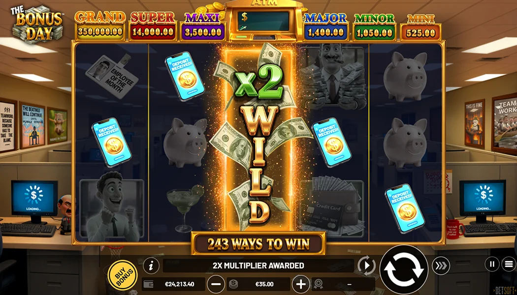 The Bonus Day Hold and Win 9 respins Expand symbols 10x6 grid